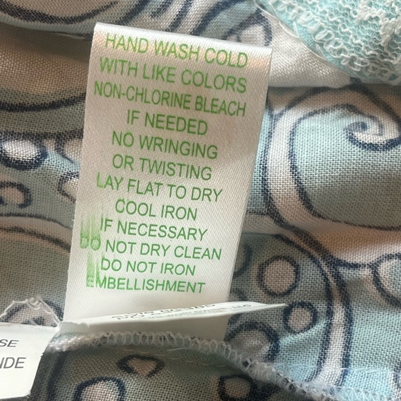 Lilly Pulitzer Sarah Tunic Dress Beaded Jeweled Neck Line Sleeves M Pale Blue - Picture 9 of 11